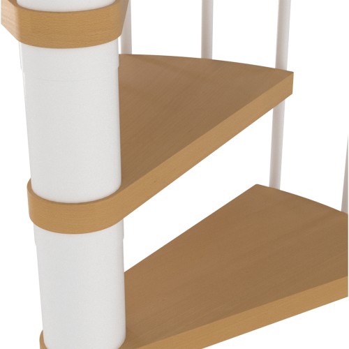 Dolle Spindeltreppe Montreal Buche/weiß 252-282cm Geschosshöhe Ø140cm