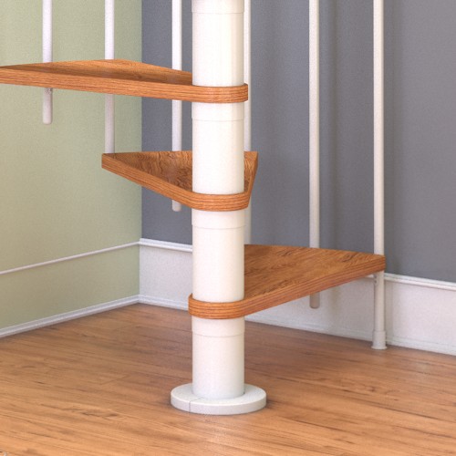 Dolle Spindeltreppe Montreal Eiche/weiß 252-282cm Geschosshöhe Ø120cm
