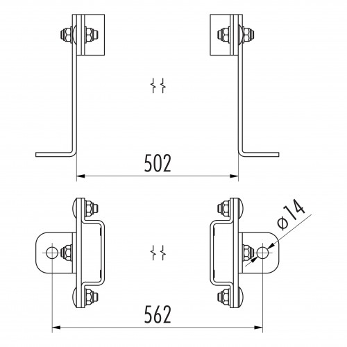 Hailo Bodenbefestigung, verstellbar für Steigleitern Typ ALO,ALEO 72x25mm Holm Edelstahl V2A