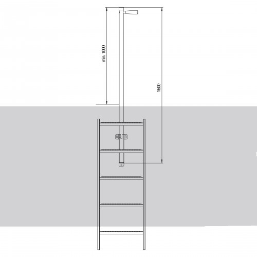 Hailo Einholm- Einstiegshilfe versenkbar 44x44mm Edelstahl 1.4571/ASTM316ti