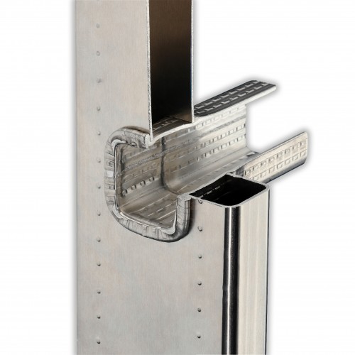 Hailo Steigleiter mit Rückenschutz ALM-34 aus Aluminium + Stahl verzinkt 9,52m