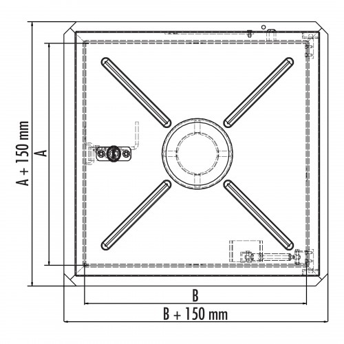 Hailo Schachtabdeckung HS2 Edelstahl 4mm tagwasserdicht, verstärkt 800x800mm geschlossen