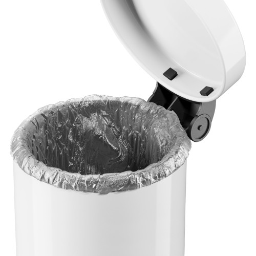 Hailo Solid S Kosmetik-Mülleimer weiß mit verzinktem Inneneimer