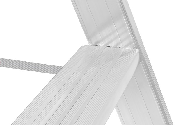 Hymer Stufenstehleiter mit Alu-Druckguss Gelenk 2x6 Stufen
