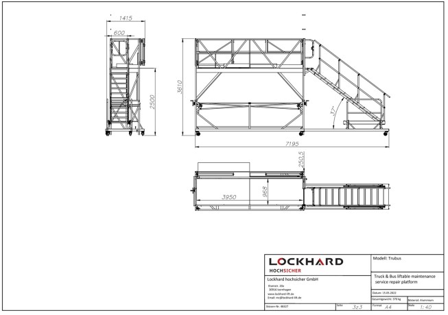 Lockhard Trubus multifunktionale Wartungsplattform für diverse Busse, Züge und LKWs