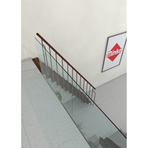 Minka Mittelholmtreppe Joker 35 - 304cm Geschosshöhe Walnuss Grau