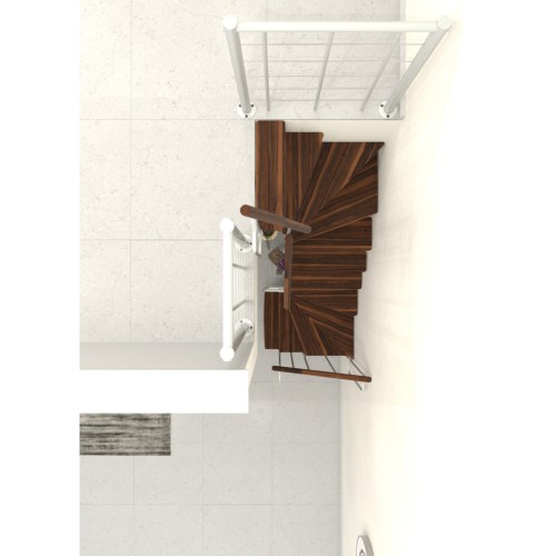 Minka Mittelholmtreppe Joker Turn 180° 35 - 304cm Geschosshöhe Walnuss Weiß