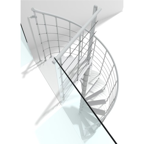 Minka Spindeltreppe Milano 42 - 300,3cm Geschosshöhe Weiß 120cm Durchmesser