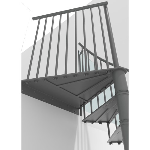 Minka Spindeltreppe Portofino 42 - 300,3cm Geschosshöhe Grau 160cm Durchmesser