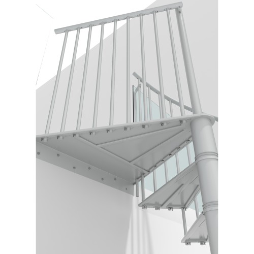 Minka Spindeltreppe Portofino 42 - 300,3cm Geschosshöhe Weiß 160cm Durchmesser