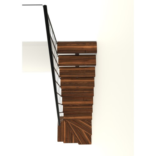 Minka Mittelholmtreppe Comfort Top Turn 37 - 312cm Geschosshöhe Walnuss Schwarz
