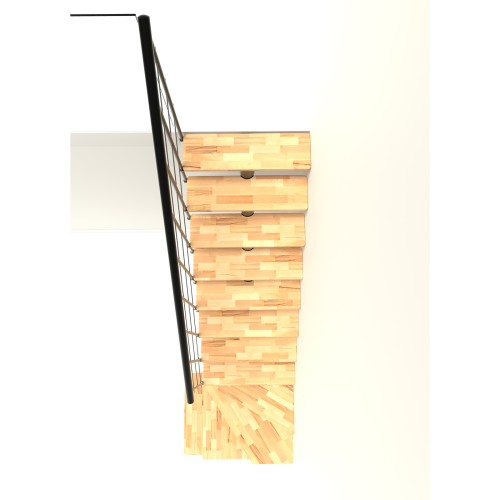 Minka Mittelholmtreppe Comfort Top Turn 37 - 312cm Geschosshöhe Buche Schwarz