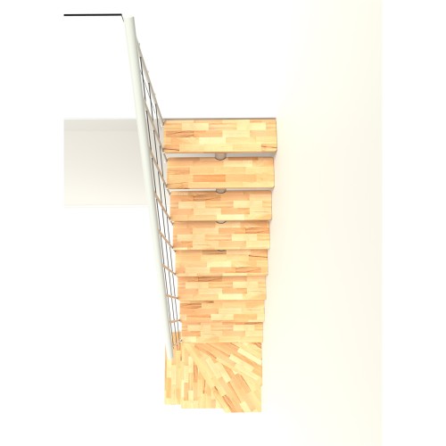 Minka Mittelholmtreppe Comfort Top Turn 37 - 312cm Geschosshöhe Buche Weiß