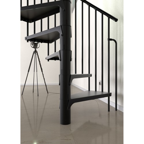 Minka Spindeltreppe Rondo Smart 37 - 305,5cm Geschosshöhe Schwarz 120cm Durchmesser
