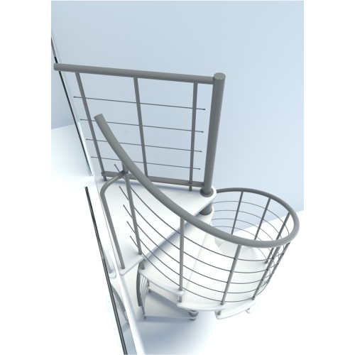 Minka Spindeltreppe Venezia Smart 38 - 305,5cm Geschosshöhe Weiß Grau 140cm Durchmesser