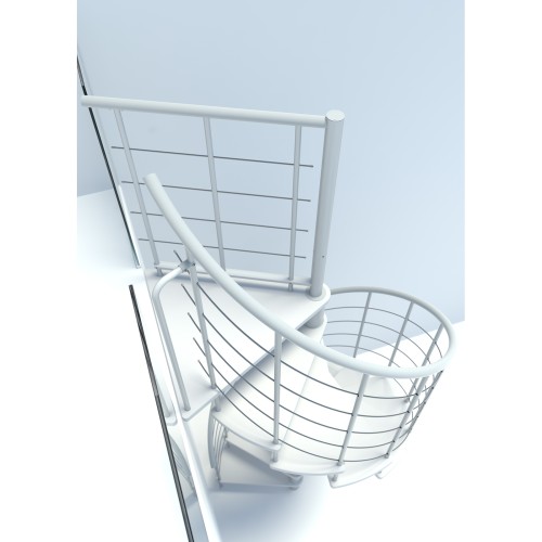 Minka Spindeltreppe Venezia Smart 38 - 305,5cm Geschosshöhe Weiß Weiß 120cm Durchmesser