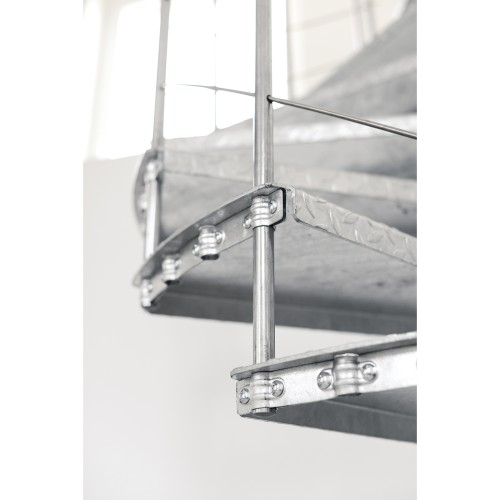 Minka Außenspindeltreppe Spino Zink Smart 38 - 305,5cm Geschosshöhe