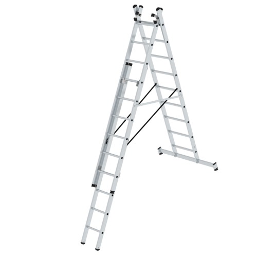 MUNK Mehrzweckleiter mit Nivello® Traverse 3x9 Sprossen