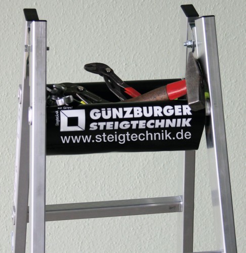 MUNK Aluminium Stehleiter treppengängig mit 4 Holmverlängerungen