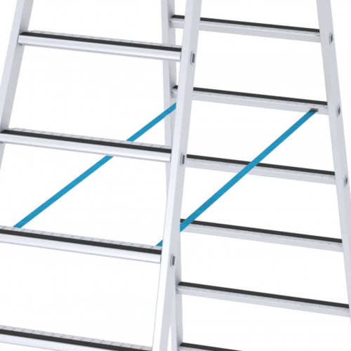 Zarges gebördelte Stufen-Stehleiter R13step-B eloxiert 2x4 Stufen