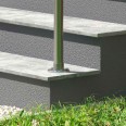 Dolle Edelstahl- Eingangsgeländer zur Bodenmontage Handlauf rund 1,5m lang mit 1 Pfosten rund-small