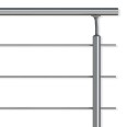 Dolle Brüstungsgeländer zur Bodenmontage Aluminium natur mitlaufende Edelstahlstäbe, Pfosten, Handlauf rund-small