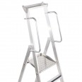 Zarges gebördelte Stehleiter Meistertritt S mit großer Plattform und Ablage-small