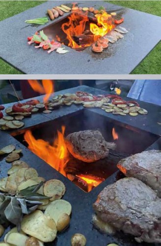 Eichenwald Edelstahl Grill mit Granitauflage