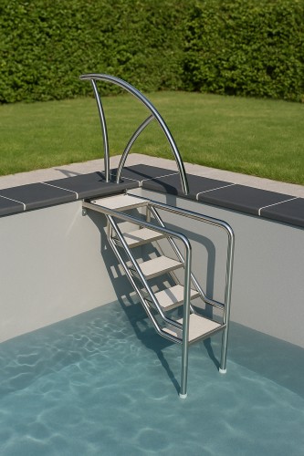 Eichenwald Pooltreppe Modell 08.3 Miami nur Unterteil max. Beckentiefe 1999mm