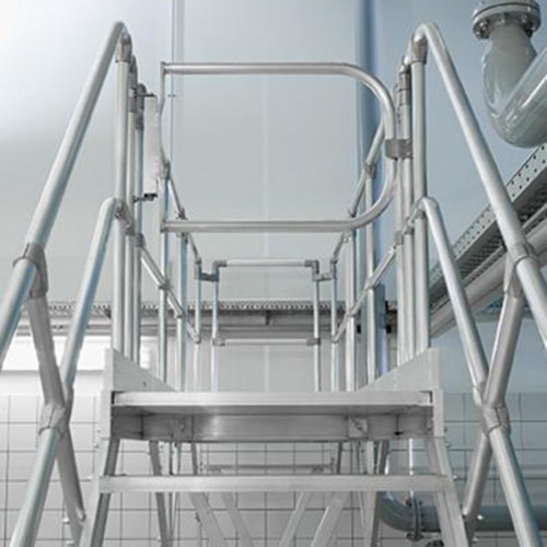 MUNK Treppen-Modul 1670mm Plattformoberkante Aluminium geriffelt 8 Stufen