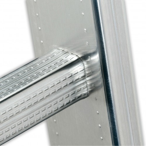 Hailo Steigleiter mit Rückenschutz ALM-24 aus Aluminium + Stahl verzinkt 6,72m