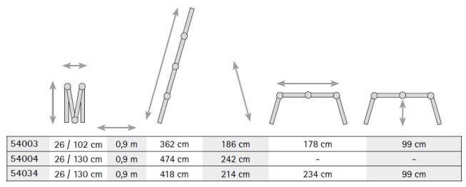 Iller Gelenkleiter Eurostars 2x3 / 2x4 Sprossen