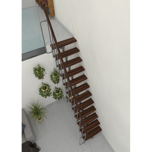 Minka Mittelholmtreppe Joker 35 - 304cm Geschosshöhe Walnuss Grau