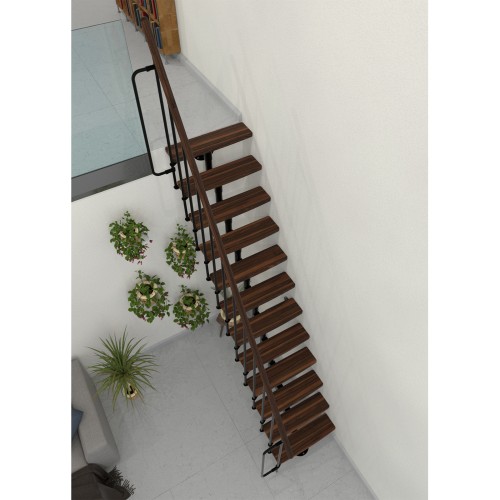 Minka Mittelholmtreppe Joker 35 - 304cm Geschosshöhe Walnuss Schwarz