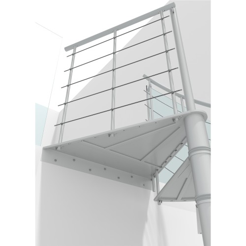 Minka Spindeltreppe Milano 42 - 300,3cm Geschosshöhe Weiß 120cm Durchmesser