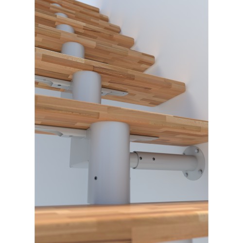 Minka Mittelholmtreppe Comfort Top 37 - 312cm Geschosshöhe Buche Weiß