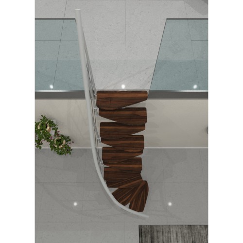 Minka Mittelholmtreppe Nizza 35 - 293,8cm Geschosshöhe Walnuss Weiß