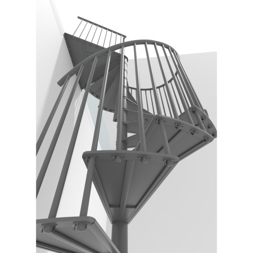Minka Spindeltreppe Portofino 42 - 300,3cm Geschosshöhe Grau 160cm Durchmesser