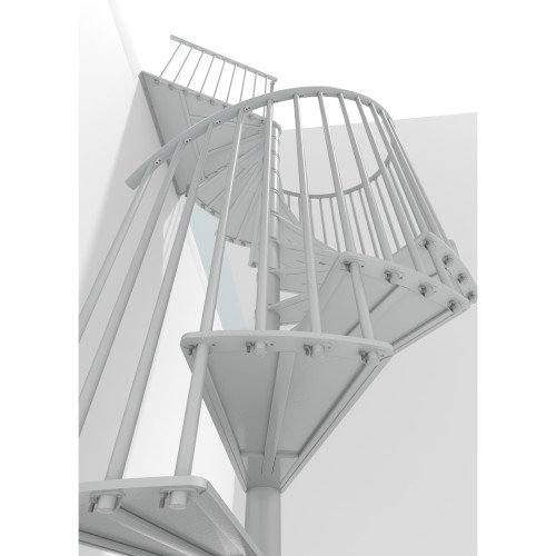 Minka Spindeltreppe Portofino 42 - 300,3cm Geschosshöhe Weiß 140cm Durchmesser