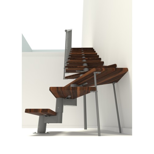 Minka Mittelholmtreppe Comfort Top Turn 37 - 312cm Geschosshöhe Walnuss Grau