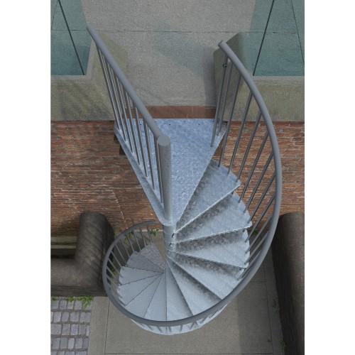 Minka Außenspindeltreppe Rondo Zink Smart 38 - 305,5cm Geschosshöhe