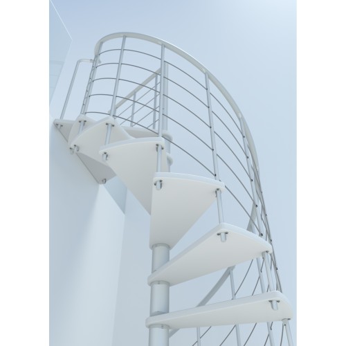 Minka Spindeltreppe Venezia Smart 38 - 305,5cm Geschosshöhe Weiß Weiß 120cm Durchmesser