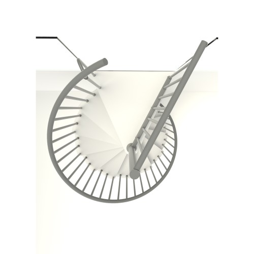 Minka Spindeltreppe Spiral Smart 38 - 305,5cm Geschosshöhe Weiß Grau 140cm Durchmesser