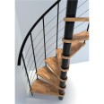 Minka Spindeltreppe Venezia Smart 38 - 305,5cm Geschosshöhe Buche Schwarz 120cm Durchmesser-small