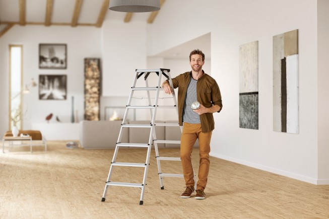 Hailo D60 StandardLine Doppelstufenleiter mit rutschsicheren geriffelten Stufen