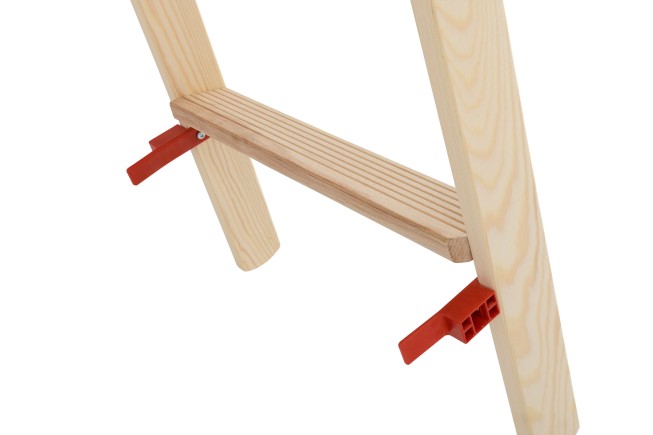 Hymer Holz Stufenstehleiter mit Textiltasche zweiseitig begehbar