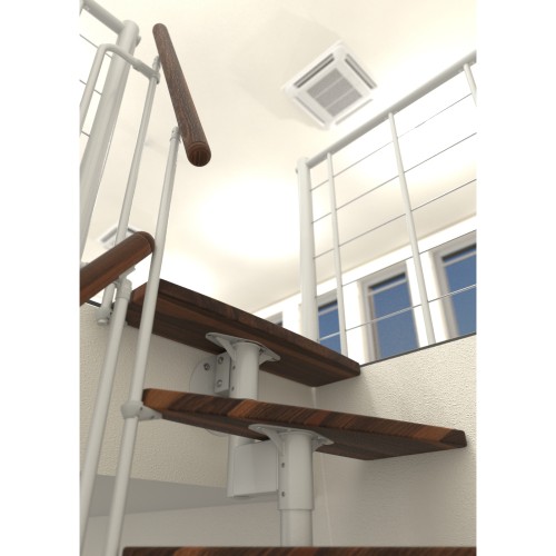 Minka Mittelholmtreppe Joker Turn 180° 35 - 304cm Geschosshöhe Walnuss Weiß