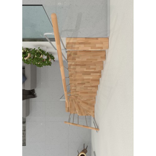 Minka Mittelholmtreppe Joker Turn 35 - 304cm Geschosshöhe Buche Weiß