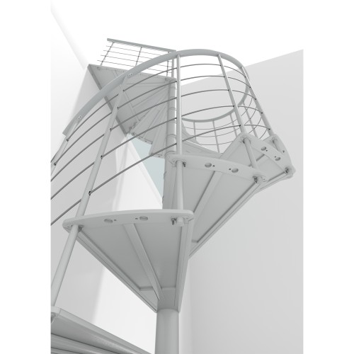 Minka Spindeltreppe Milano 42 - 300,3cm Geschosshöhe Weiß 120cm Durchmesser