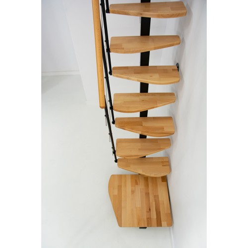 Minka Mittelholmtreppe Quatro Turn 38 - 298cm Geschosshöhe Buche Schwarz
